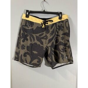 Roark The Passage boardshorts‎ green black yellow floral 6" inseam men's